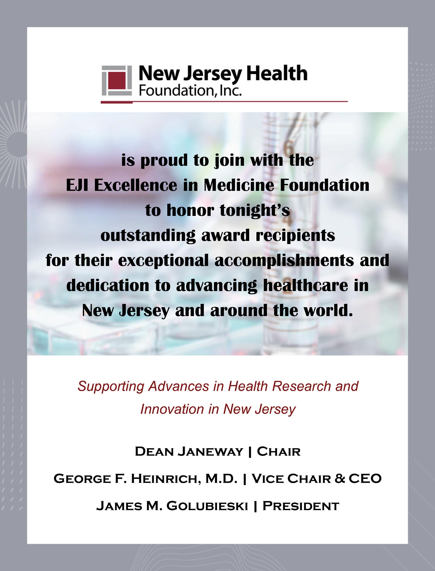 New Jersey Health Foundation, Inc. advertisement